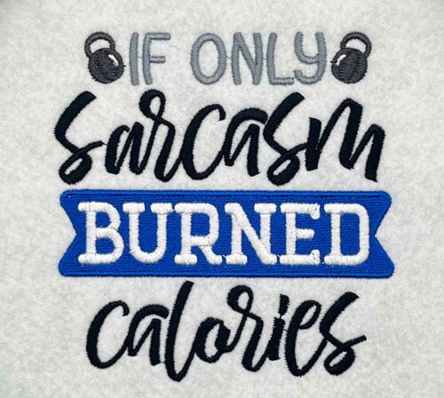 burned calories embroidery design