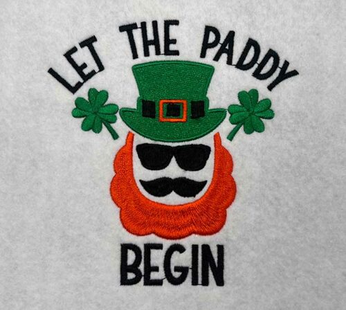 let the paddy begin embroidery design