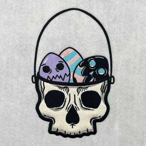 egg skull applique embroidery design