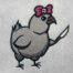 goth chicken embroidery design