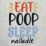 eat poop sleep embroidery design