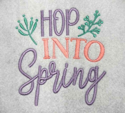 hop into spring embroidery design