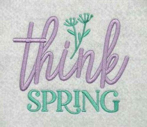 think spring embroidery design