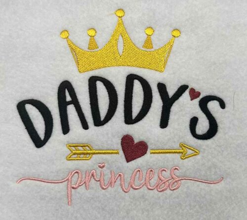 daddy's princess embroidery design