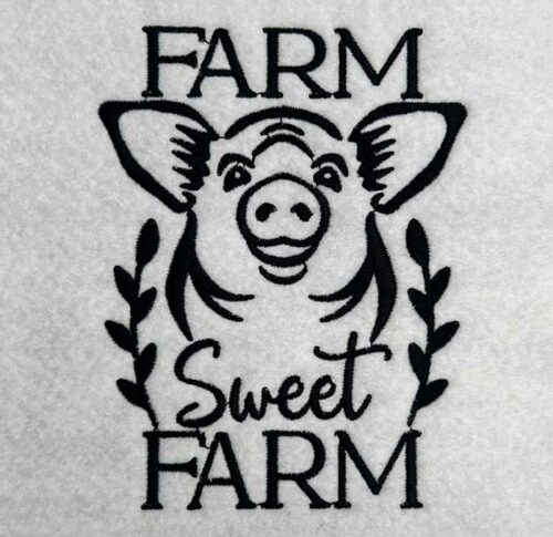 farm sweet farm embroidery design