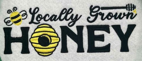 locally grown honey embroidery design