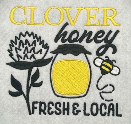 clover honey embroidery design