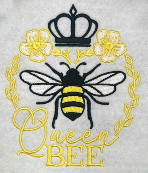 queen bee embroidery design