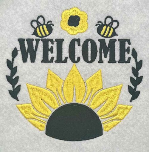 welcome flower embroidery design