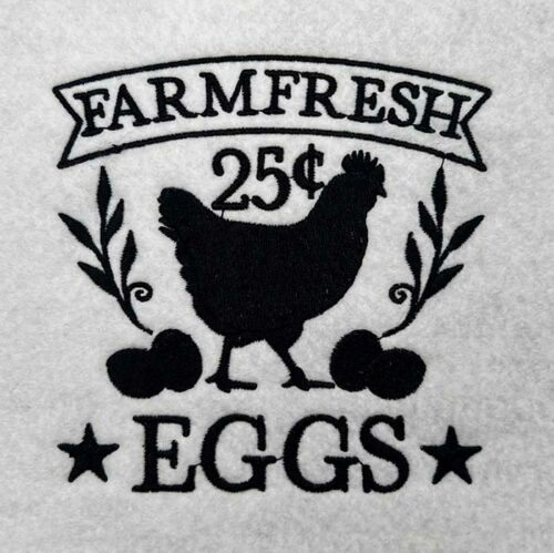 farm fresh eggs embroidery design
