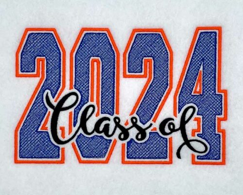 class of 2024 embroidery design