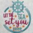 Let the sea set you free embroidery design