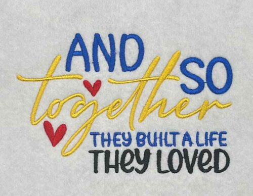 and so together embroidery design