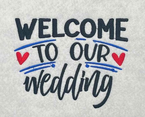 welcome to our wedding embroidery design