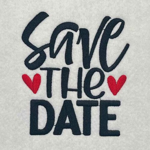 Save the date embroidery design