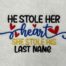 Stole her heart embroidery design