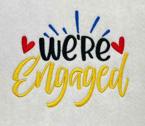 We're engaged embroidery design