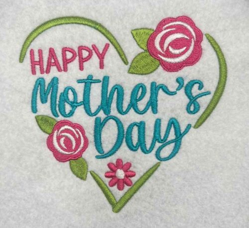 Happy Mothers day embroidery design