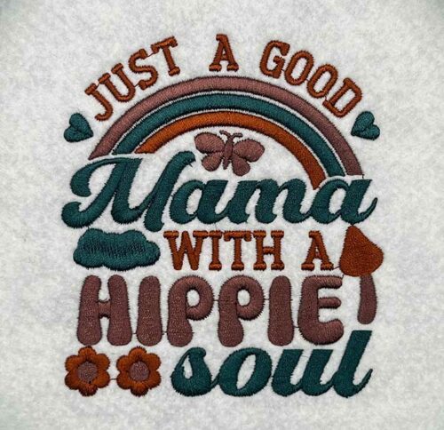 hippie mama embroidery design