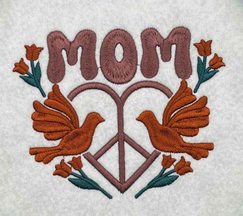 mom doves embroidery design