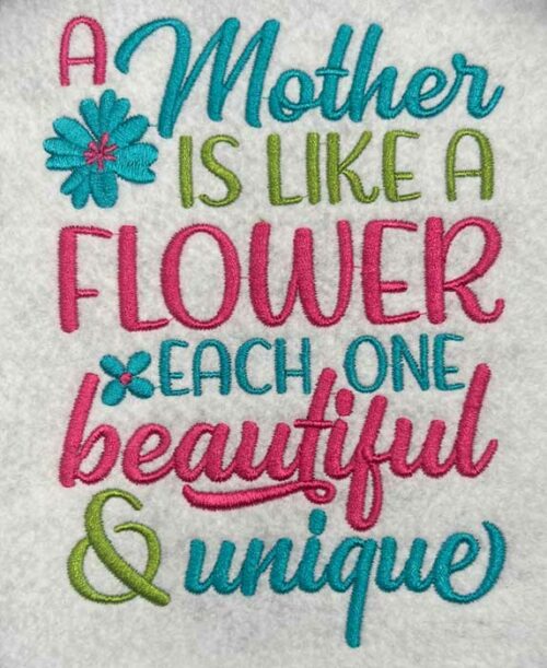 mother like flower embroidery design