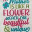 mother like flower embroidery design