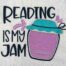 reading is my jam embroidery design
