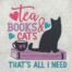 tea book cats embroidery design