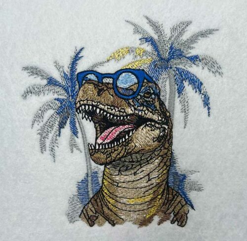 Summer T-Rex 1 embroidery design