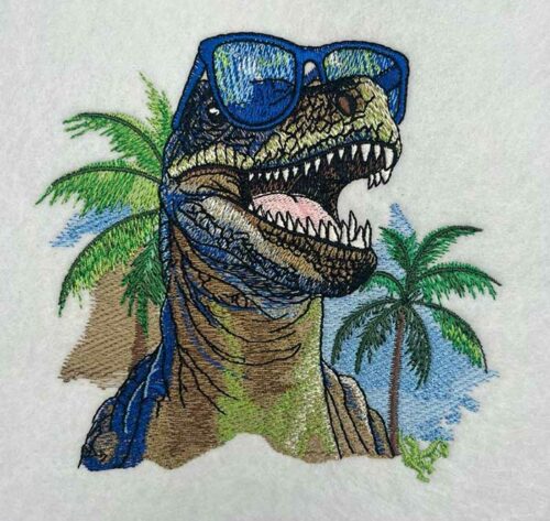 Summer T-Rex 3 embroidery design