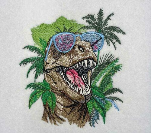 Summer T-Rex 5 embroidery design