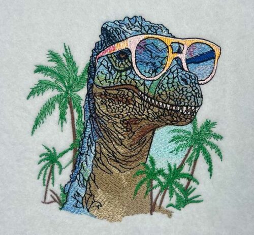 Summer T-Rex 6 embroidery design