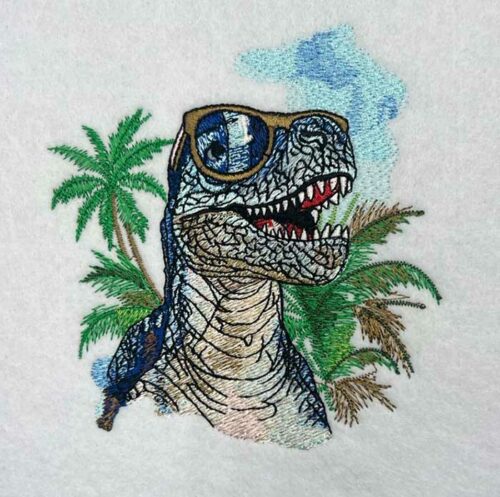 Summer T-Rex 7 embroidery design