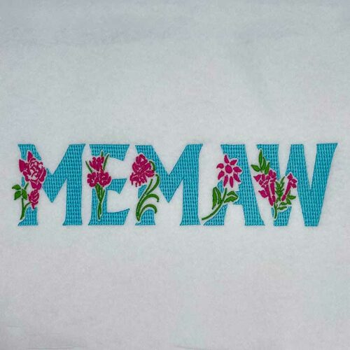 Memaw embroidery design