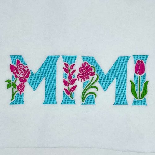 Mimi embroidery design