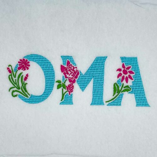 Oma embroidery design